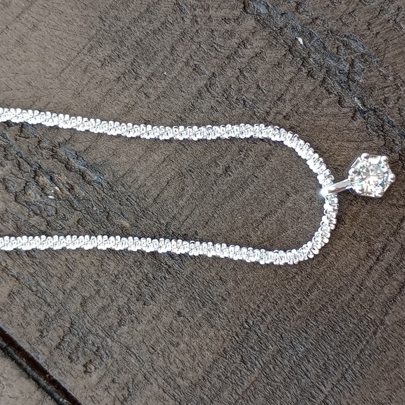 Moissanite sterling silver necklace - Picture 1 of 3